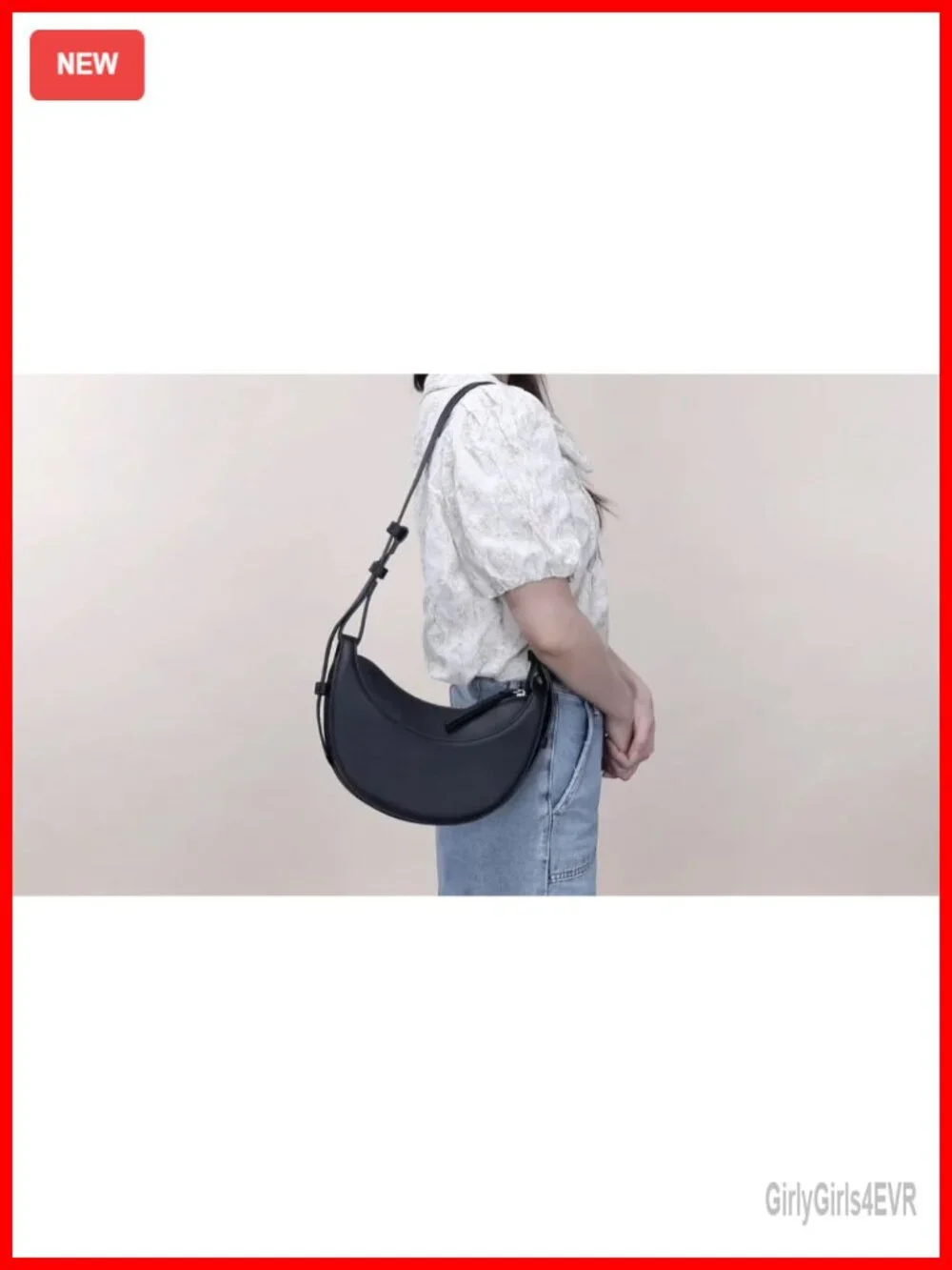 Faux Leather Saddle Bag Crescent Hobo Crossbody Purse Y2K Trendy Shoulder Bag